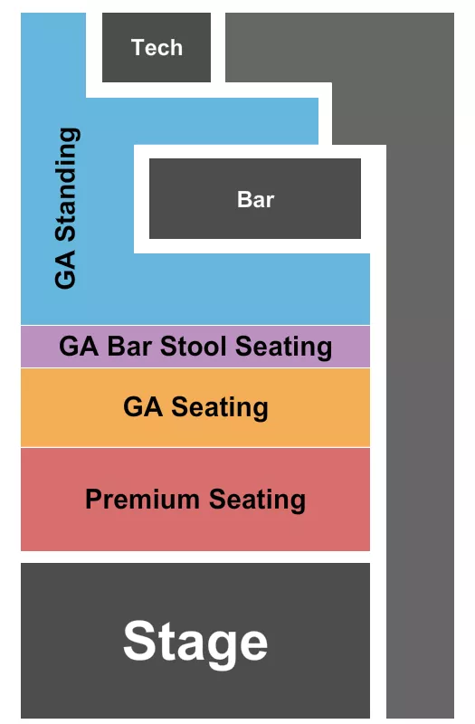 seating chart for Music Farm - Charleston - Premium/Seated/Barstool/Standing - eventticketscenter.com