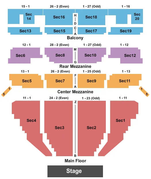 seating chart for Music Hall Center - End Stage - eventticketscenter.com