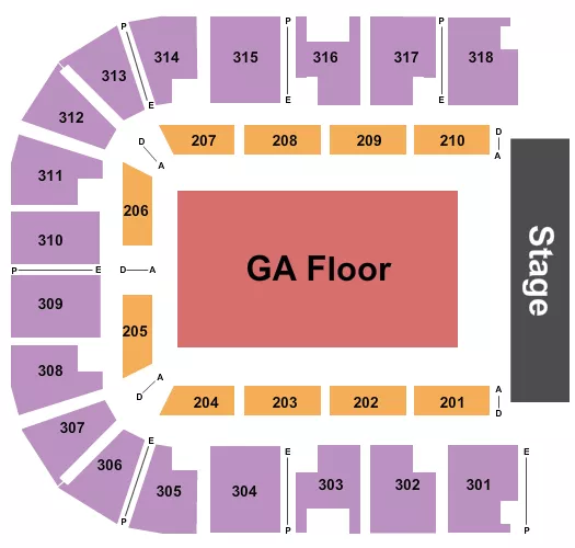 seating chart for Muskogee Civic Center - Endstage GA - eventticketscenter.com
