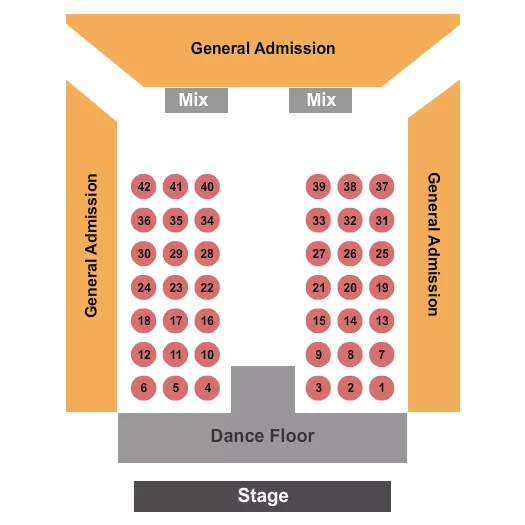 seating chart for Muskogee Civic Center - DanceFLR/Tables - eventticketscenter.com