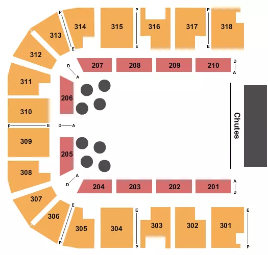 seating chart for Muskogee Civic Center - Rodeo - eventticketscenter.com