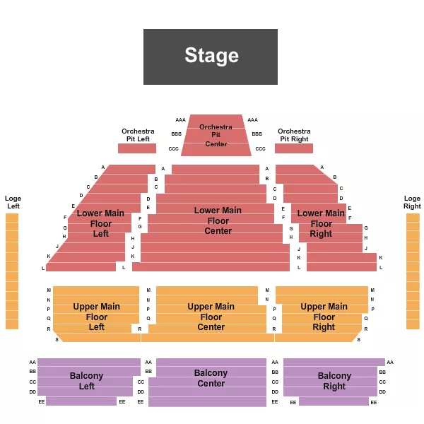 seating chart for Myer Horowitz Theatre - Endstage 2 - eventticketscenter.com