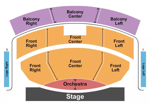 seating chart for Myer Horowitz Theatre - Endstage Front/Balcony - eventticketscenter.com