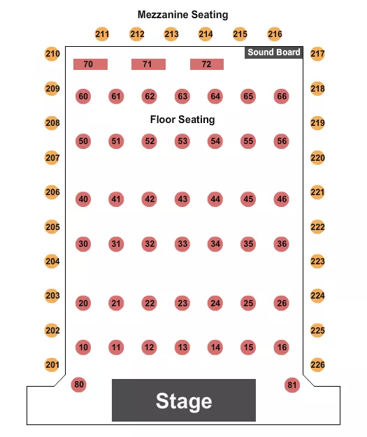 seating chart for Myron's at The Smith Center - Endstage 2 - eventticketscenter.com