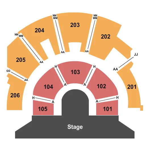 seating chart for Mystere Theatre At Treasure Island - Las Vegas - End Stage - eventticketscenter.com