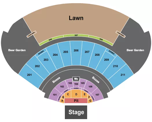 seating chart for Mystic Lake Amphitheatre - Shakopee - Endstage Small Pit - eventticketscenter.com