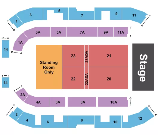 seating chart for All Seasons Arena At North Dakota State Fairgrounds - Endstage 2 - eventticketscenter.com