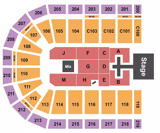 seating chart for NOW Arena - Chris Tomlin - eventticketscenter.com