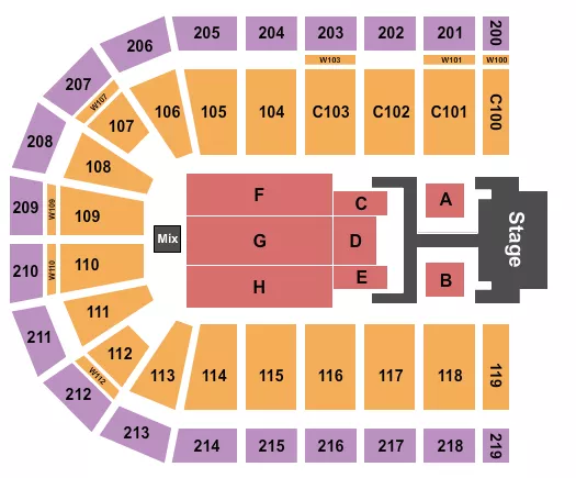 seating chart for NOW Arena - Dude Perfect - eventticketscenter.com