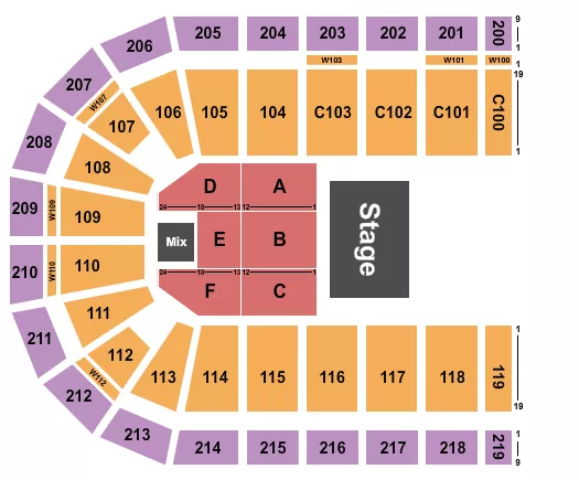 seating chart for NOW Arena - Half House 2 - eventticketscenter.com