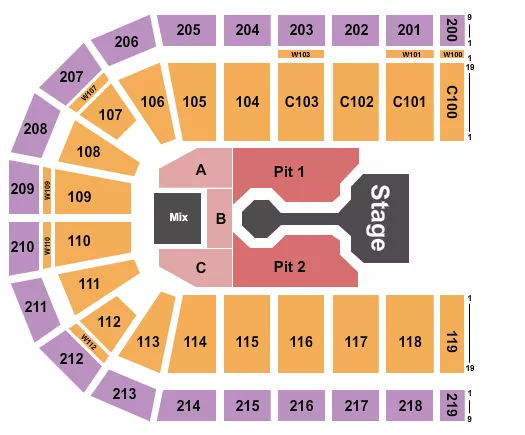 seating chart for NOW Arena - Josiah Queen - eventticketscenter.com