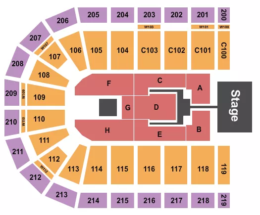 seating chart for NOW Arena - Toby Mac - eventticketscenter.com