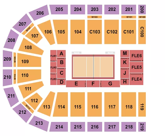 seating chart for NOW Arena - Volleyball - eventticketscenter.com