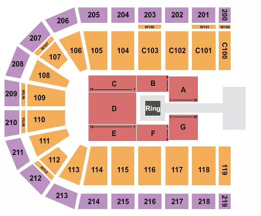 seating chart for NOW Arena - Wrestling 2 - eventticketscenter.com