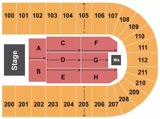 seating chart for NRG Arena - Endstage 6 - eventticketscenter.com