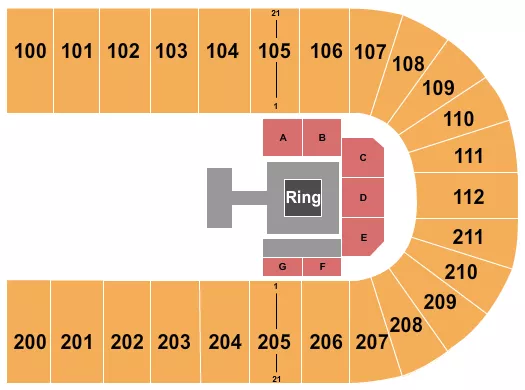 seating chart for NRG Arena - Misfits Boxing - eventticketscenter.com