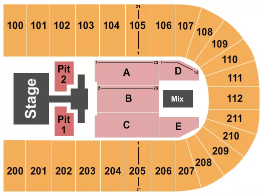 seating chart for NRG Arena - Phil Wickham - eventticketscenter.com