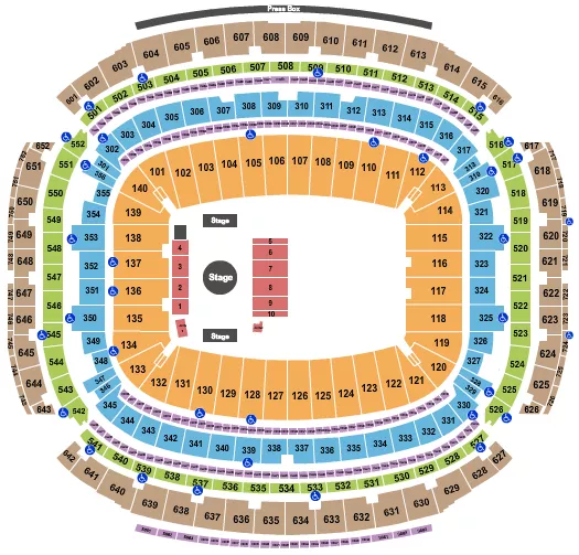 seating chart for NRG Stadium - Circus 1 - eventticketscenter.com