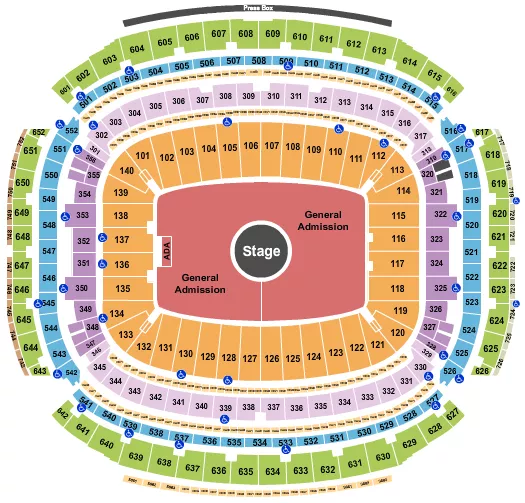 seating chart for Reliant Stadium - Kanye West - eventticketscenter.com