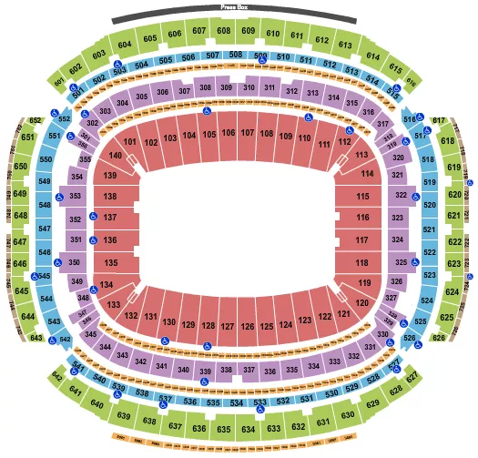 seating chart for NRG Stadium - Open Floor - eventticketscenter.com