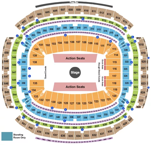seating chart for NRG Stadium - Rodeo 2 - eventticketscenter.com