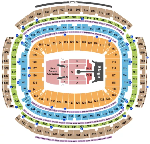 seating chart for NRG Stadium - Rolling Stones 2 - eventticketscenter.com