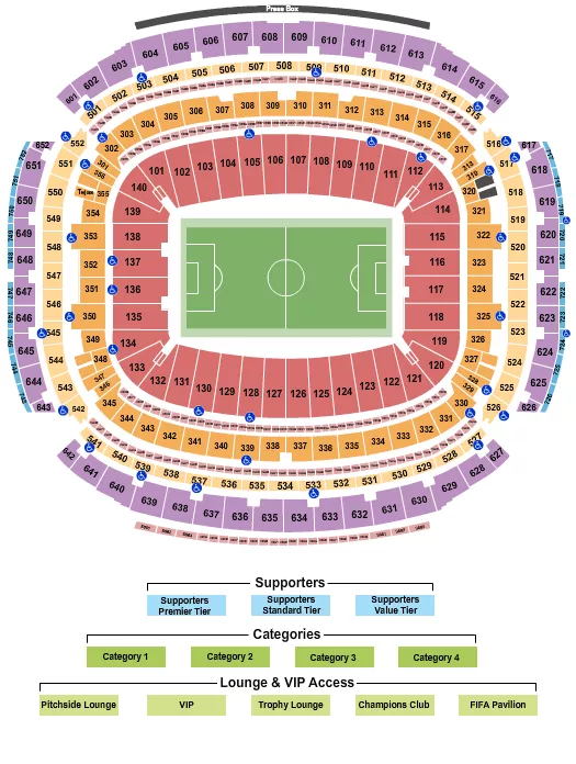 seating chart for NRG Stadium - Soccer RW World Cup - eventticketscenter.com
