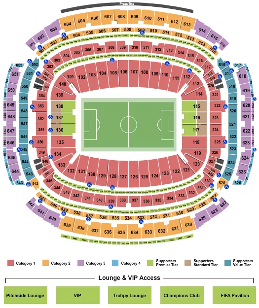 seating chart for NRG Stadium - Soccer WC Category 2 - eventticketscenter.com