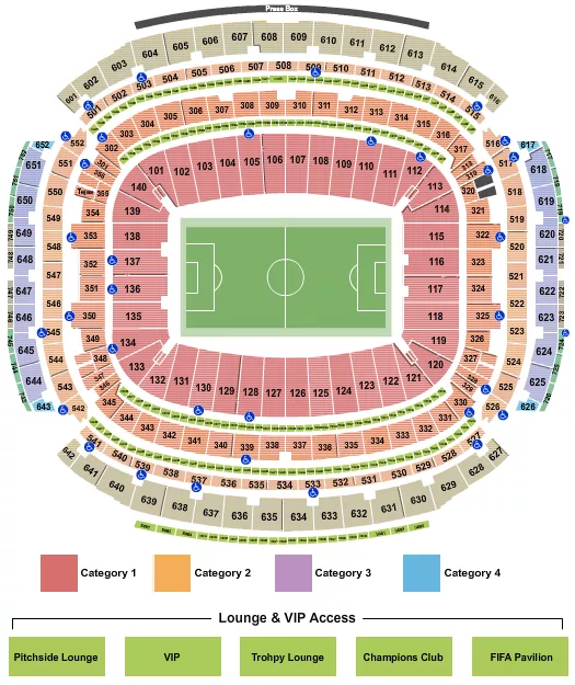 seating chart for NRG Stadium - Soccer WC Category - eventticketscenter.com