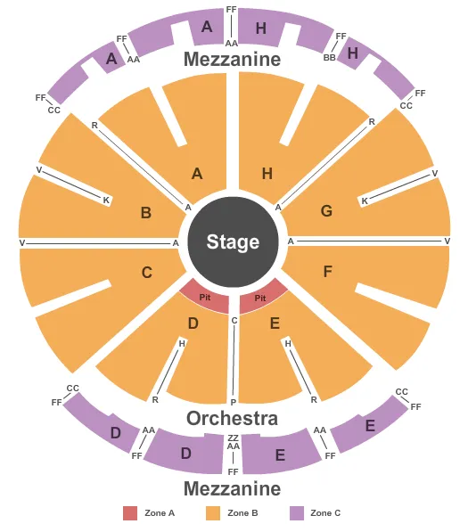 seating chart for Westbury Music Fair - Center Stage - eventticketscenter.com