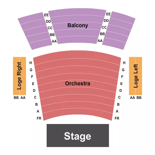 seating chart for Nancy L. Donahue Theatre at Liberty Hall - Endstage - eventticketscenter.com