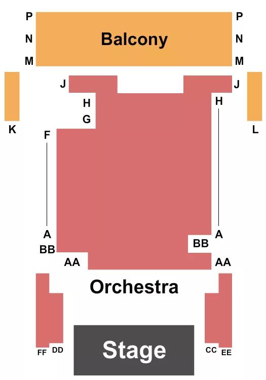 seating chart for Nantucket Performing Arts Center - Endstage - eventticketscenter.com