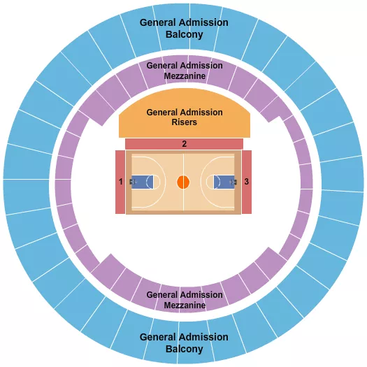 seating chart for Nashville Municipal Auditorium - Basketball - GA - eventticketscenter.com