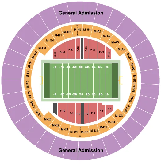 seating chart for Nashville Municipal Auditorium - Football - eventticketscenter.com