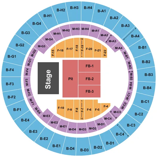 seating chart for Nashville Municipal Auditorium - Megadeth - eventticketscenter.com