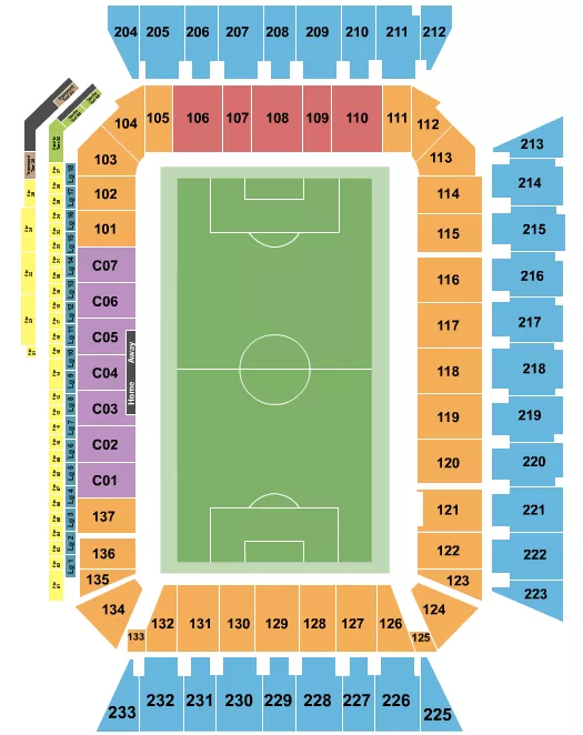seating chart for Geodis Park - Soccer - Nashville SC - eventticketscenter.com