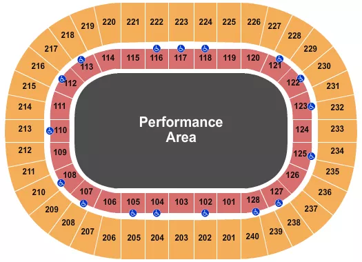 seating chart for Nassau Veterans Memorial Coliseum - Performance Area - eventticketscenter.com