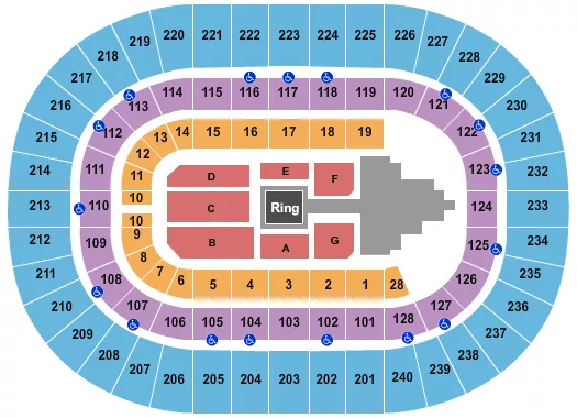 seating chart for Nassau Veterans Memorial Coliseum - WWE Raw - eventticketscenter.com