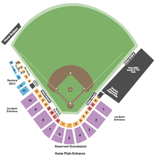 seating chart for Nat Bailey Stadium - Baseball - eventticketscenter.com