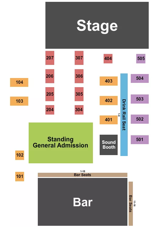 seating chart for Natalie's Grandview - Tables 2 - eventticketscenter.com