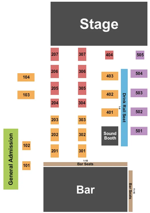 seating chart for Natalie's Grandview - Tables - eventticketscenter.com