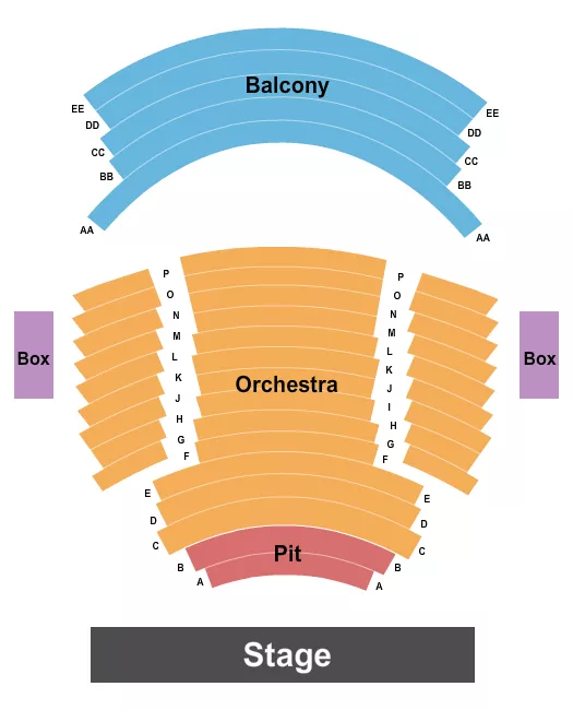 seating chart for Nathan H Wilson Center For The Arts - Endstage - eventticketscenter.com