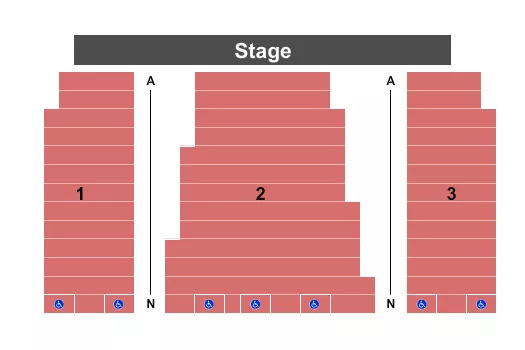 seating chart for Nathan Manilow Theatre in Freedom Hall - End Stage - eventticketscenter.com