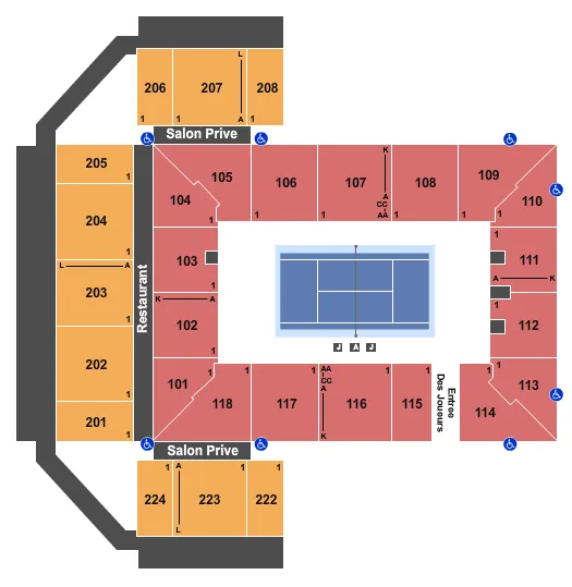 seating chart for Rogers Court At IGA Stadium - Tennis - eventticketscenter.com