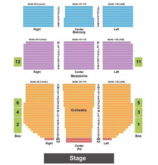 seating chart for National Theatre - DC - Endstage - eventticketscenter.com