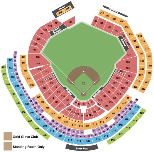 seating chart for Nationals Park - Baseball 2021 - eventticketscenter.com