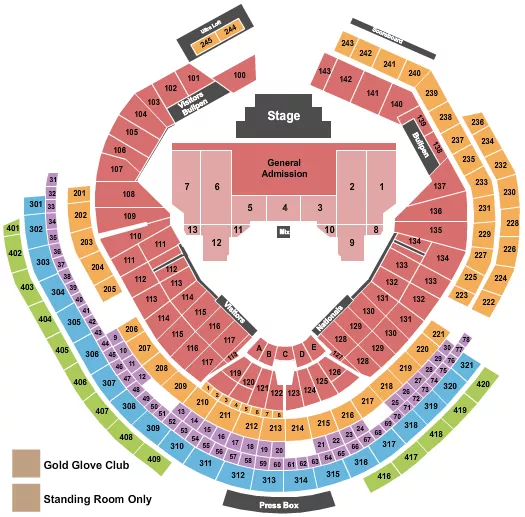 seating chart for Nationals Park - Bruce Springsteen 2 - eventticketscenter.com