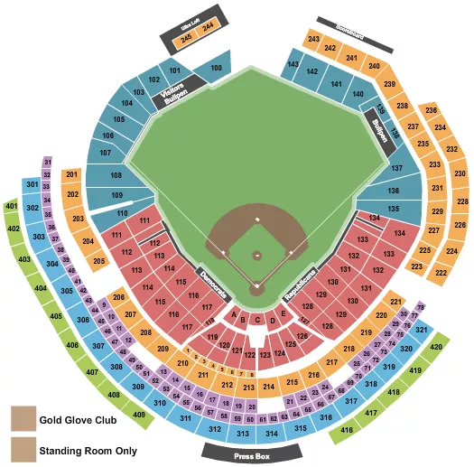 seating chart for Nationals Park - Congressional Baseball Game - eventticketscenter.com