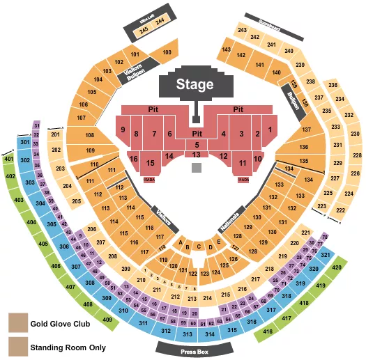 seating chart for Nationals Park - Foo Fighters - eventticketscenter.com