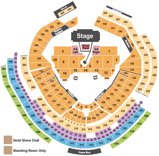 seating chart for Nationals Park - Noah Kahan - eventticketscenter.com